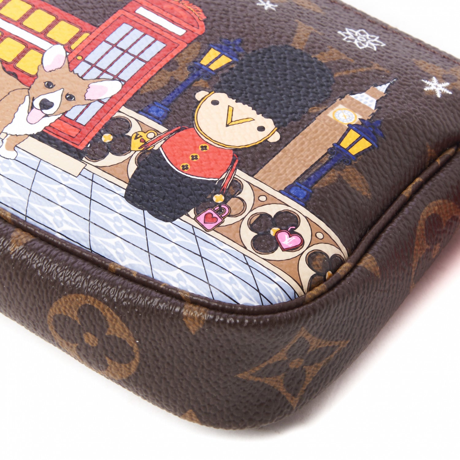 Louis Vuitton Monogram 2021 Christmas Animation London Mini Pochette Accessories Red 5 of 8
