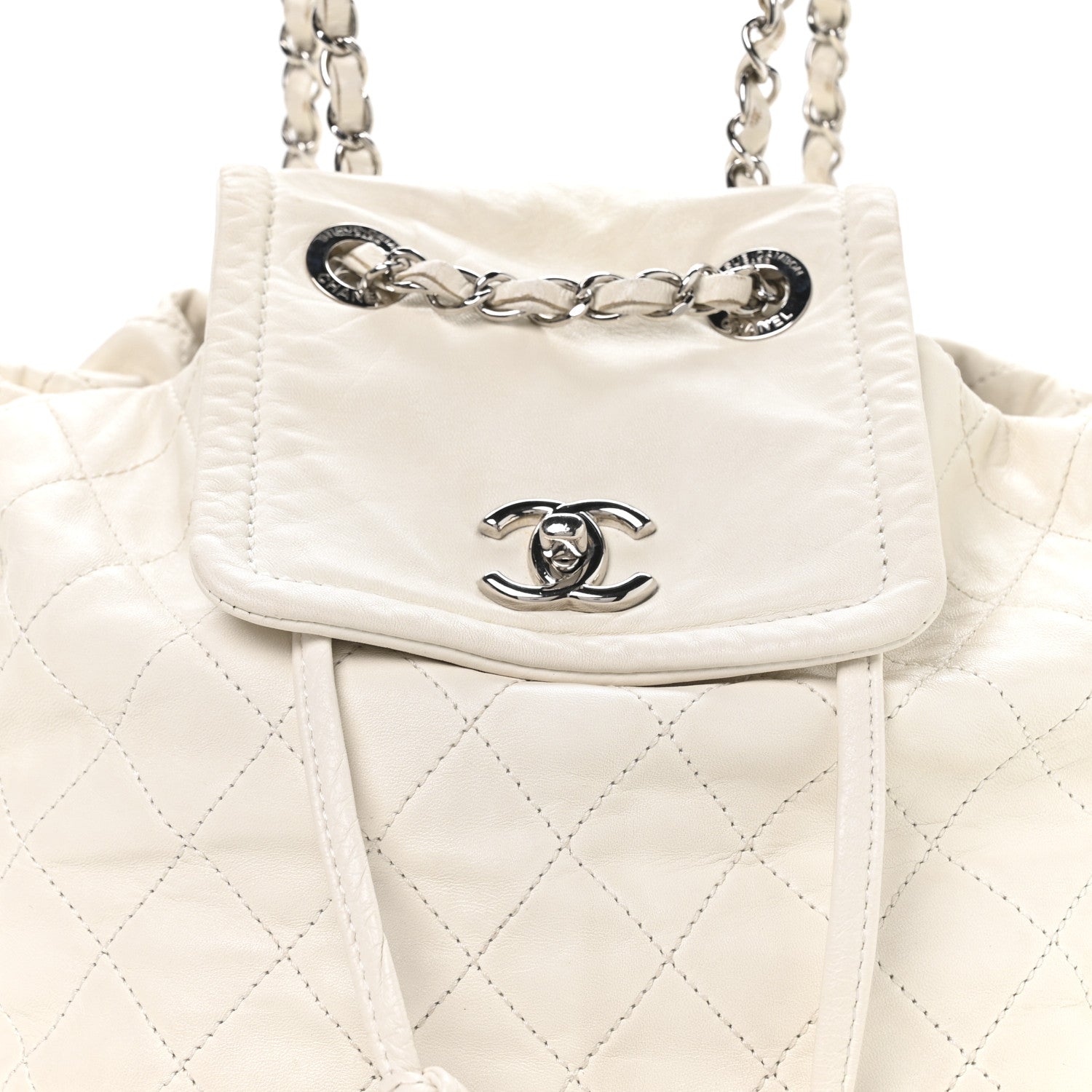 Chanel Lambskin Quilted Beijing Backpack Bag White 8 of 10