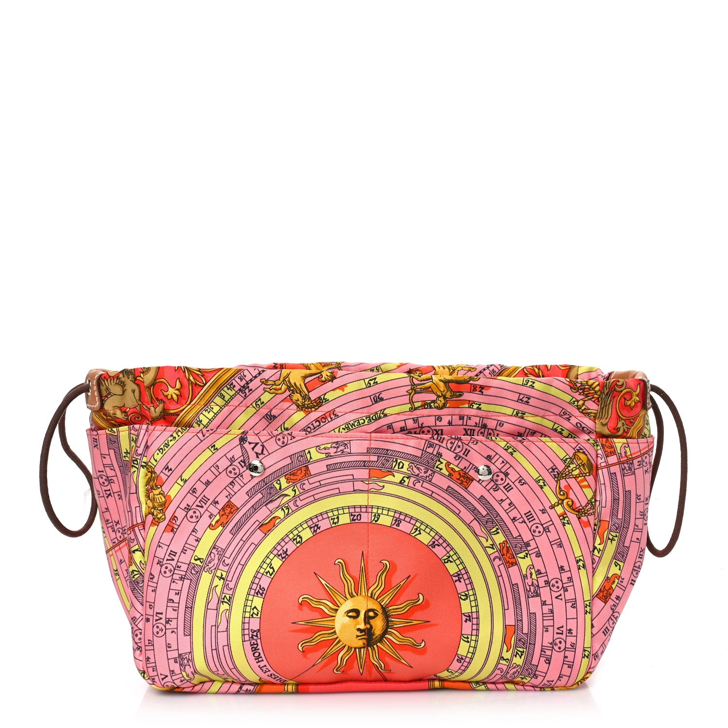 Hermes Silk Barenia Astrologie Fourbi 25 MM Pouch Pink Fauve 1 of 8