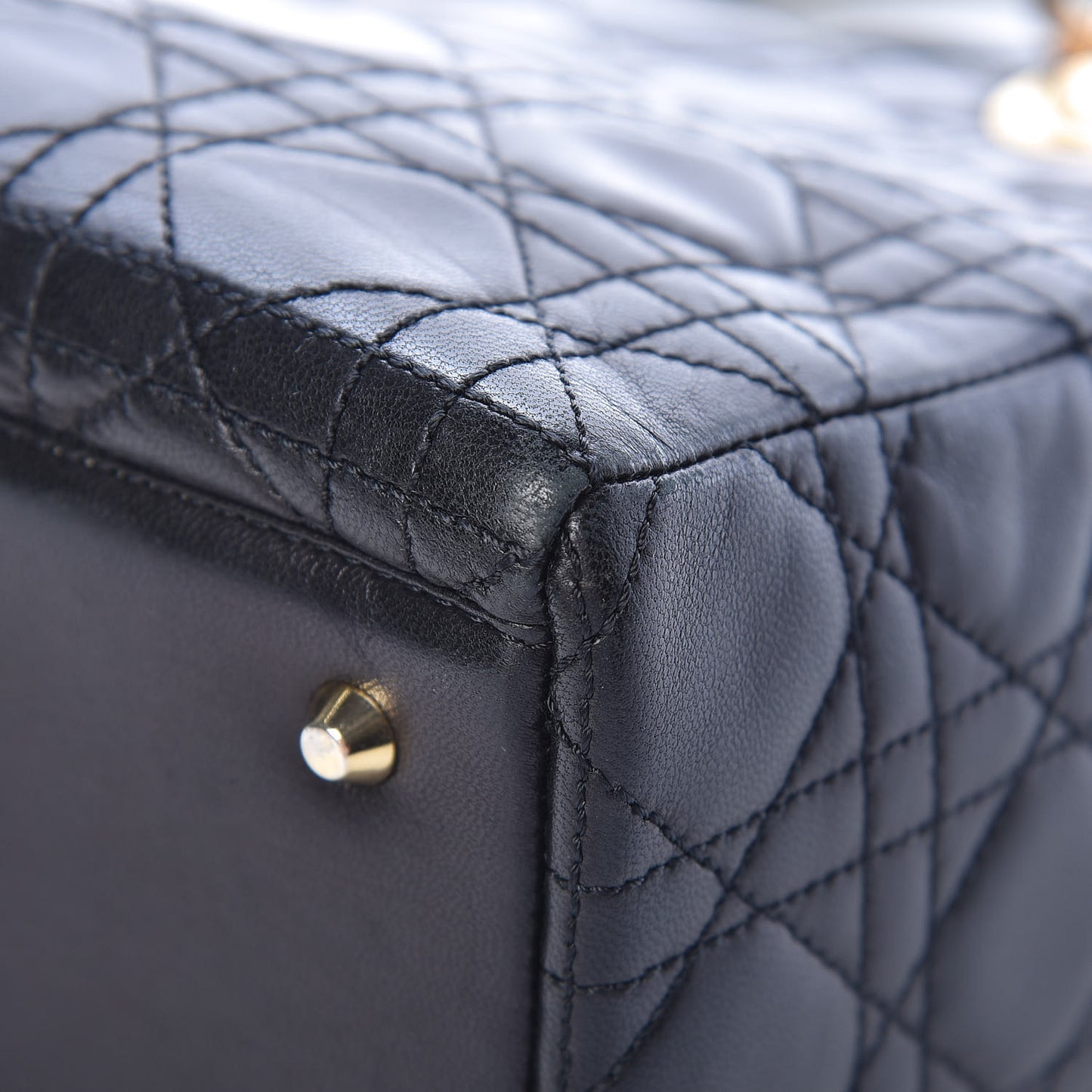 Lambskin Cannage Medium Lady Dior Black