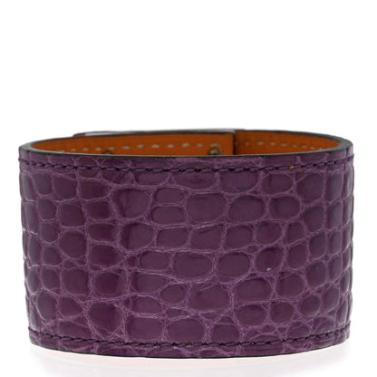 Hermes Shiny Alligator Kelly Dog Cuff Amethyst 3 of 4