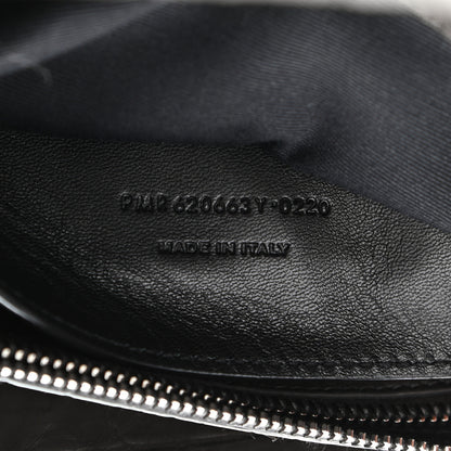 Saint Laurent Calfskin Crocodile Embossed Medium West Hollywood Monogram Fold-Over Grey 8 of 11