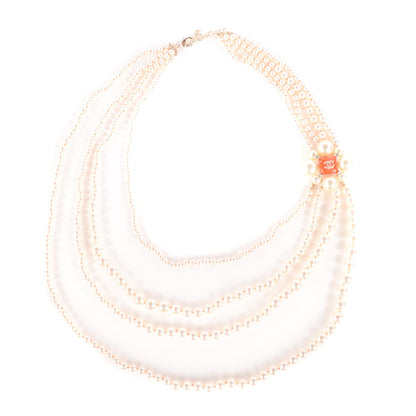Chanel Pearl Multi Strand Long CC Necklace Gold 1 of 7