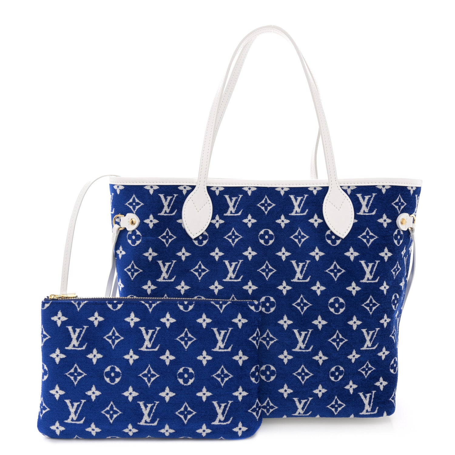 Louis Vuitton Jacquard Velvet Monogram LV Match Neverfull MM Bleu 3 of 14