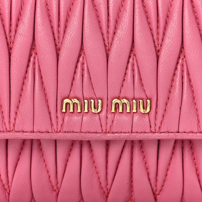 Miu Miu Nappa Matelasse Flap Tri-Fold Wallet Geranio 9 of 11