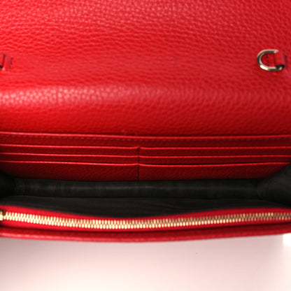 Gucci Pebbled Calfskin Soho Wallet on Chain Tabasco Red 5 of 10