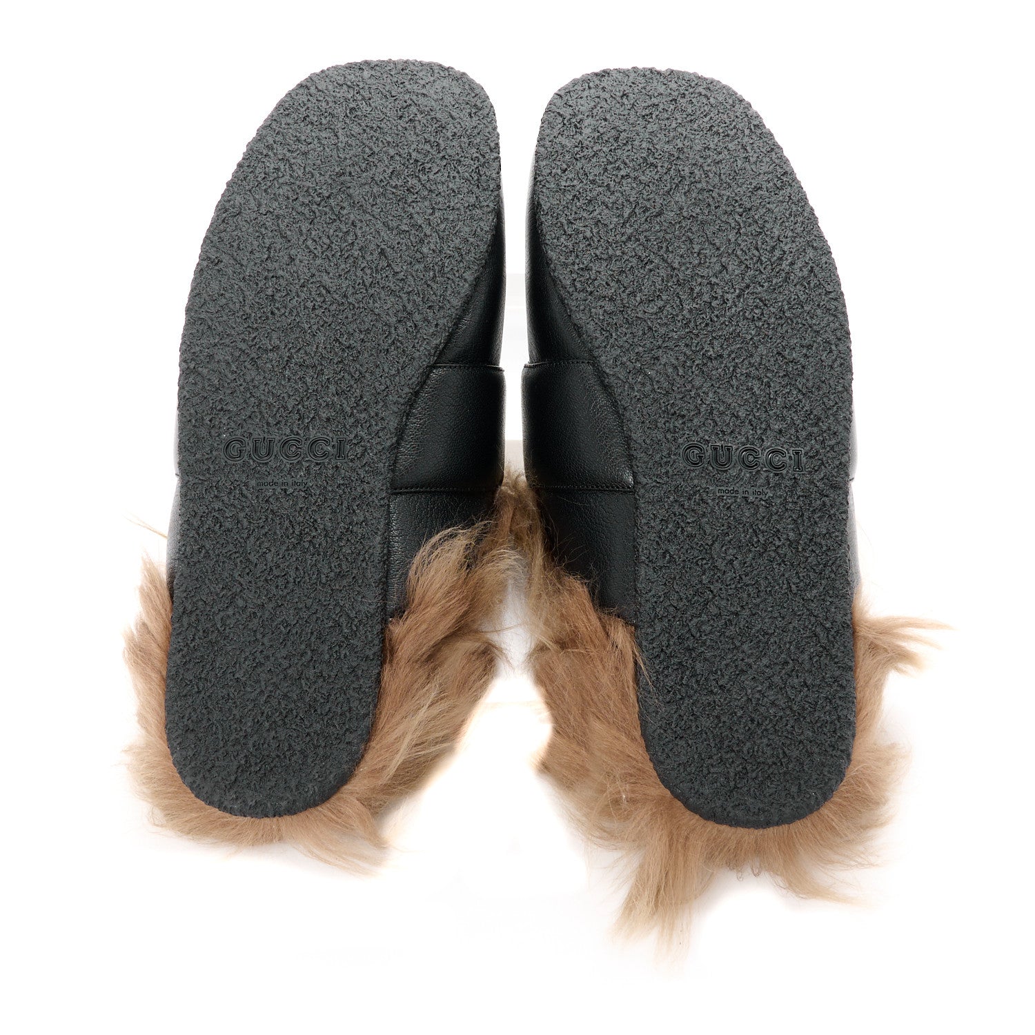 Gucci Calfskin Fur Mens Horsebit Slippers 10 Black 5 of 8