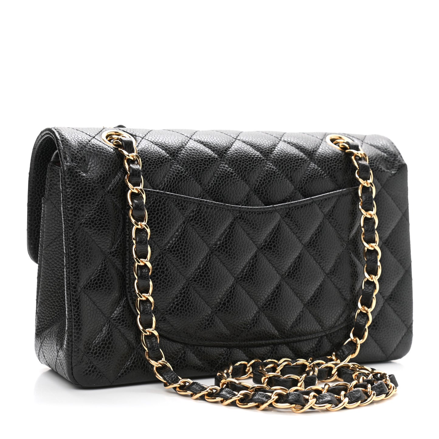 Caviar Quilted Small Double Flap Black