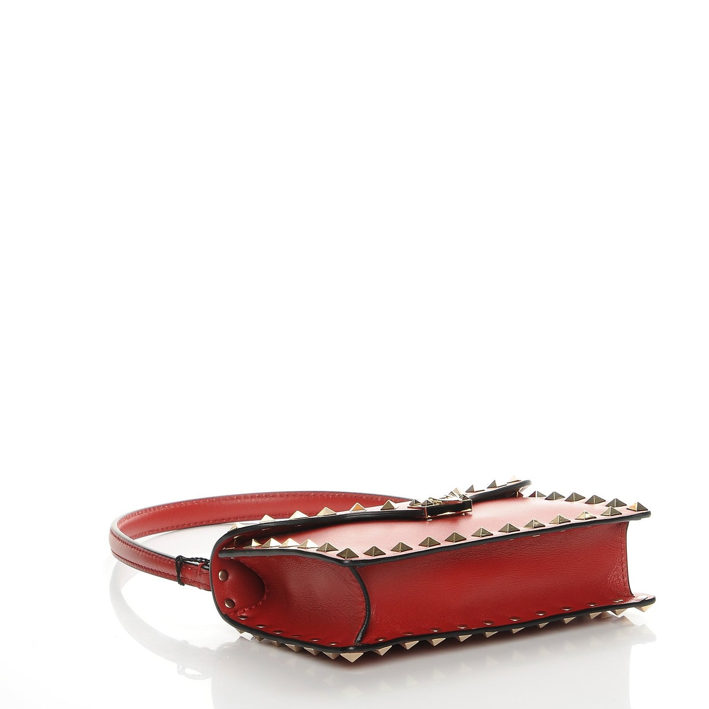 Calfskin Rockstud Mini Shoulder Bag Red