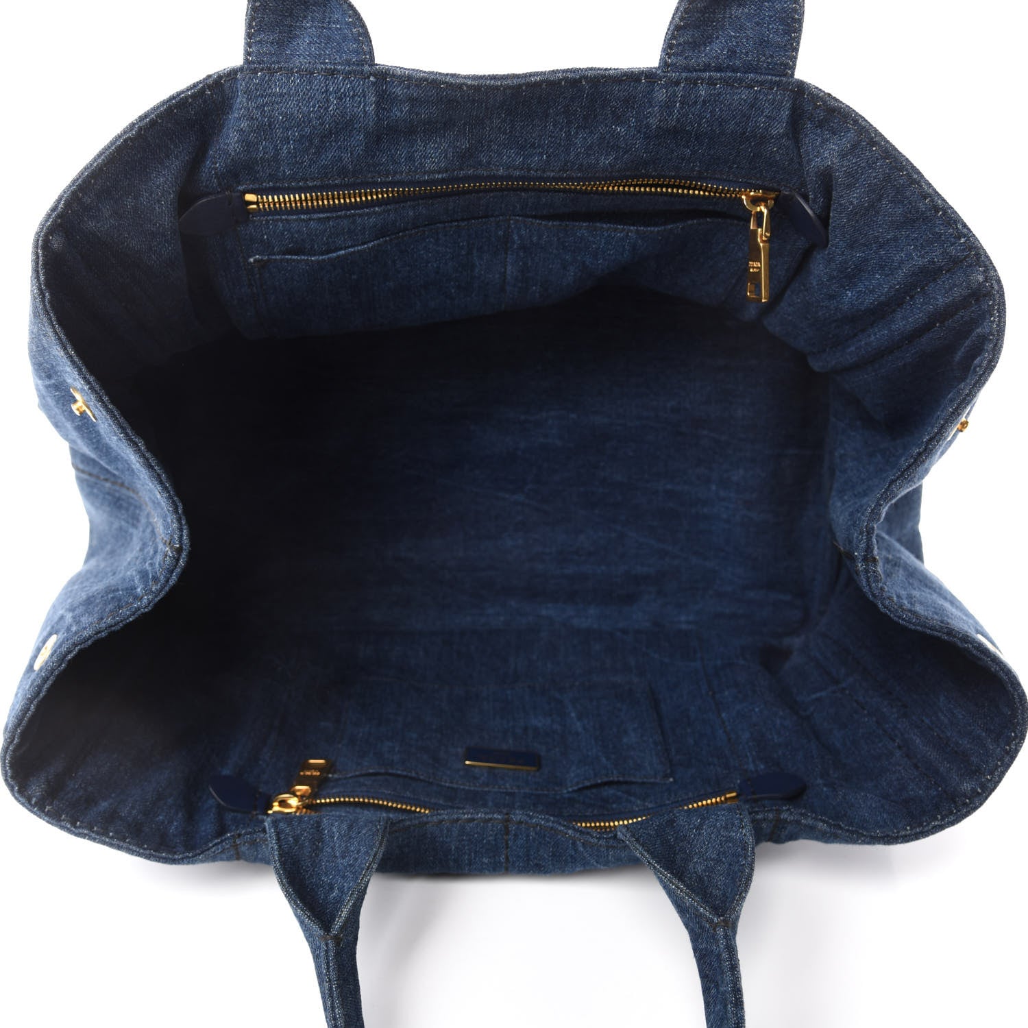 Prada Denim Logo Tote Avio 5 of 10