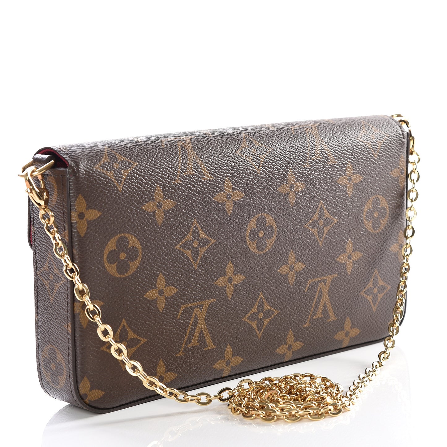 Monogram Pochette Felicie Chain Wallet Fuchsia