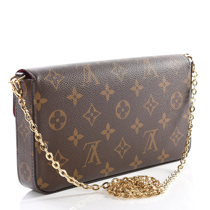 Louis Vuitton Monogram Pochette Felicie Chain Wallet Fuchsia 2 of 15