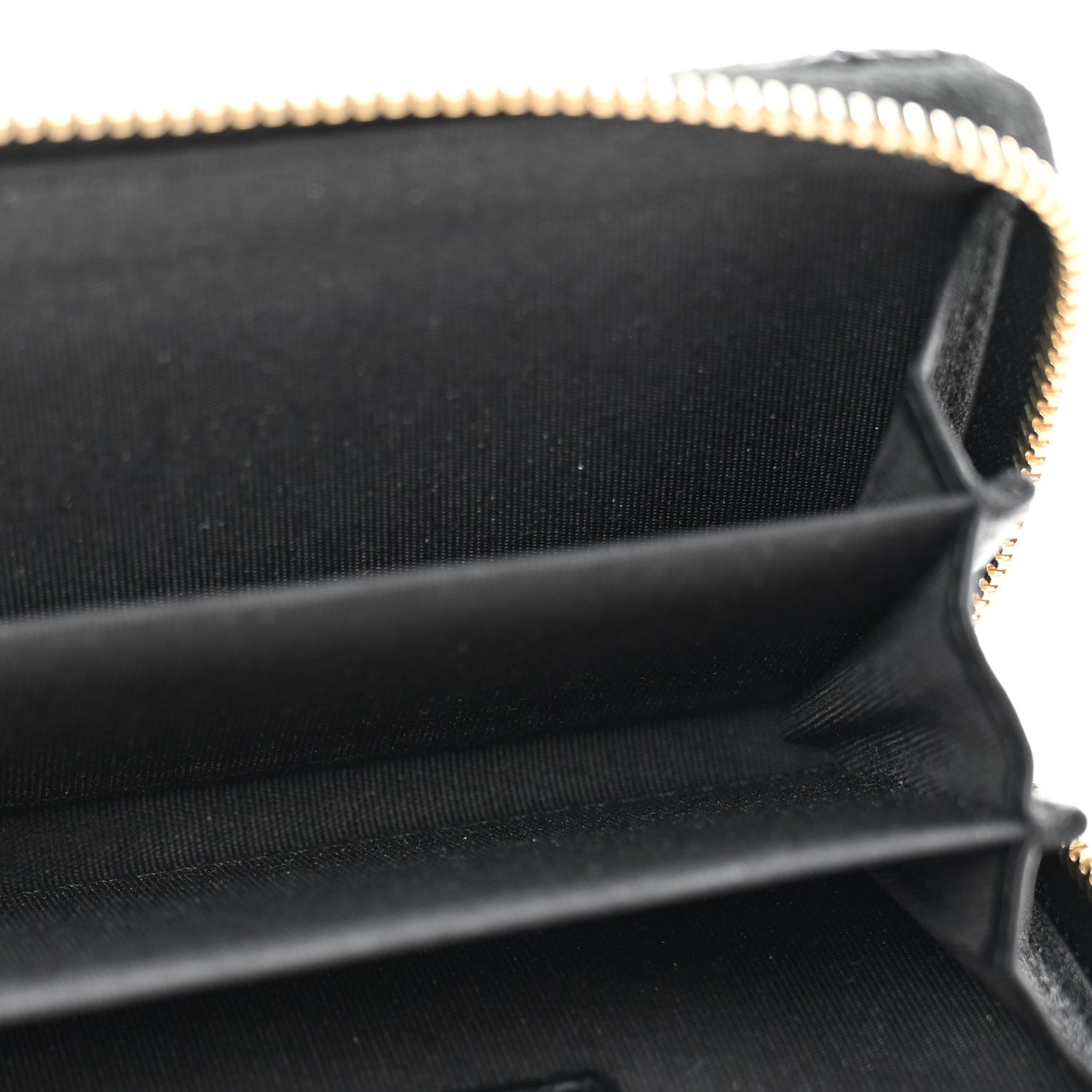 Chanel Lambskin Studded Quilted Compact Zip Around Wallet Black 5 of 9