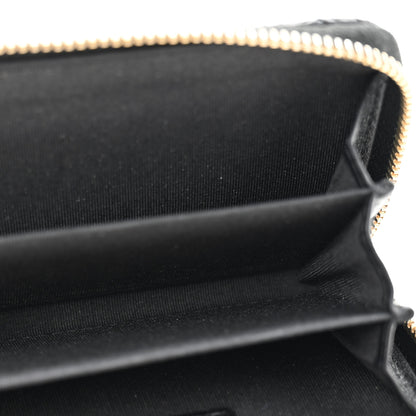 Chanel Lambskin Studded Quilted Compact Zip Around Wallet Black 5 of 9