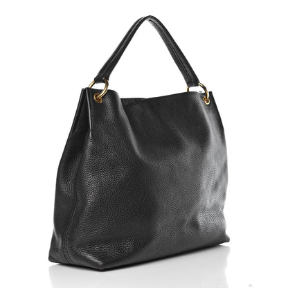 Prada Vitello Daino Logo Hobo Black 3 of 9