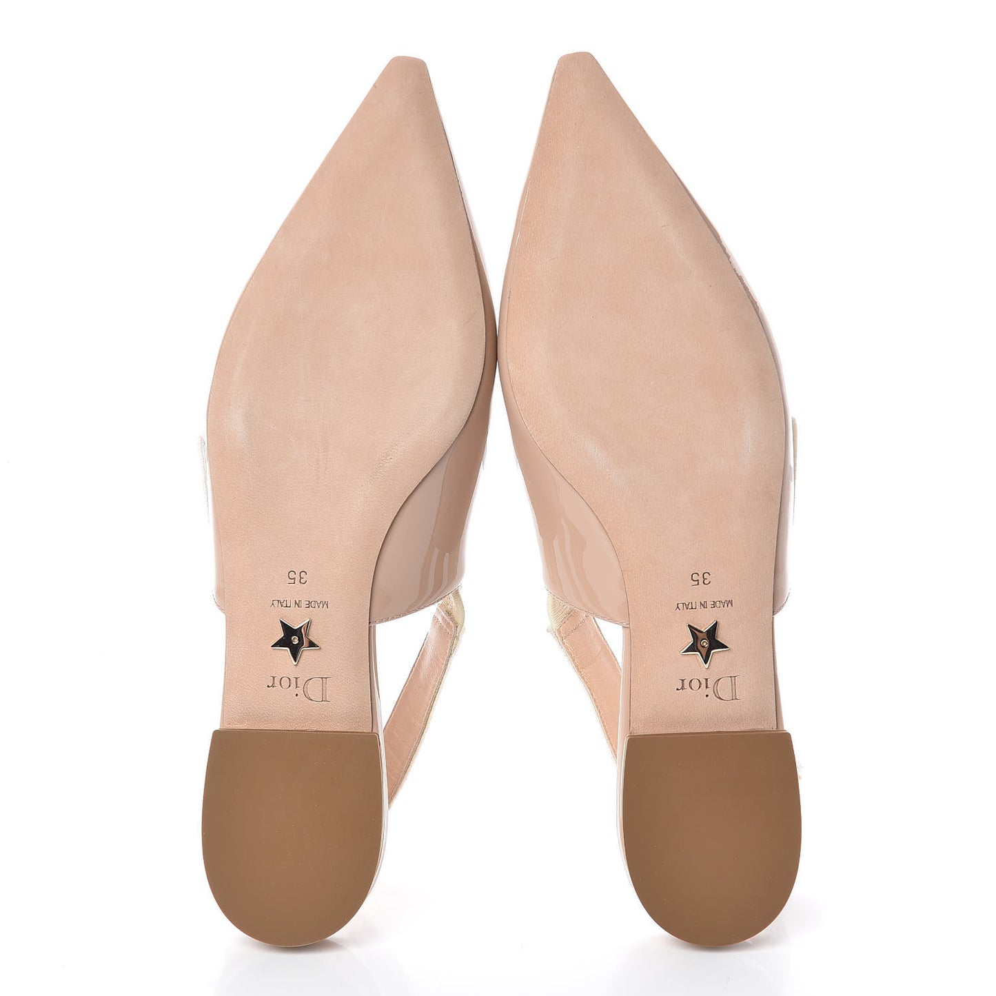 Patent Ribbon J'Adior Slingback Ballet Flats 35 Nude