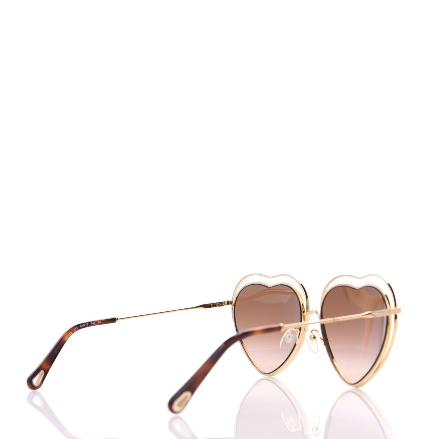 Metal Poppy Love Heart Sunglasses CE131S Gold Brown