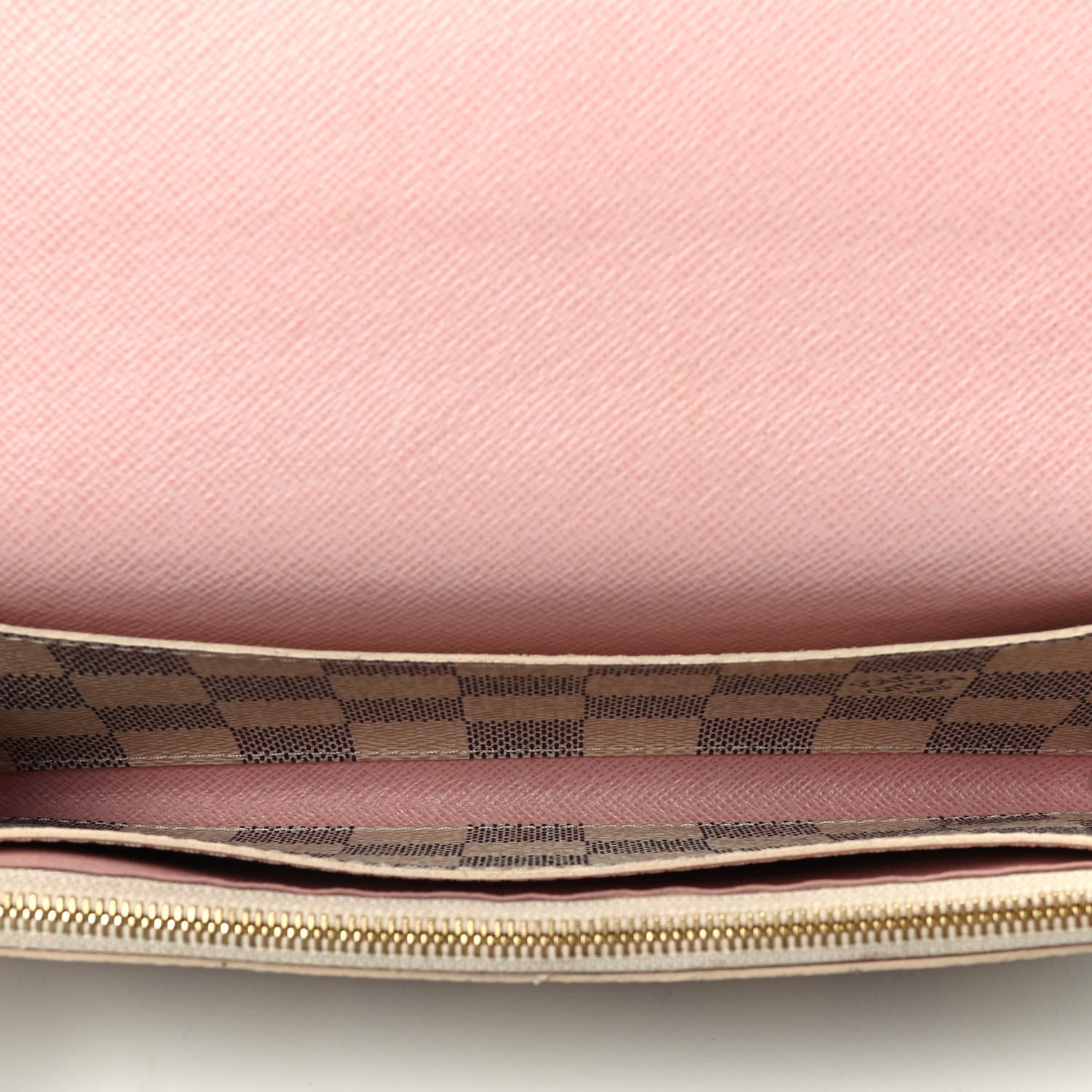 Louis Vuitton Damier Azur Emilie Wallet Rose Ballerine 3 of 4
