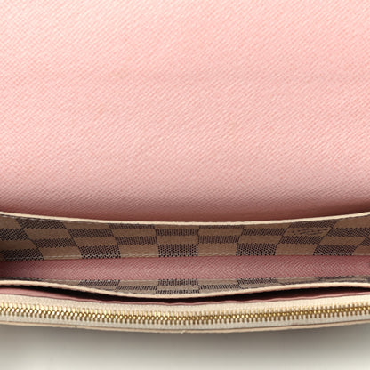 Louis Vuitton Damier Azur Emilie Wallet Rose Ballerine 3 of 4