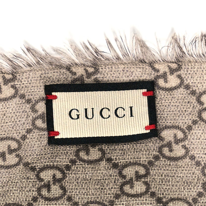 Gucci Wool GG Monogram Web Webole Scarf Beige Dark Green 3 of 3