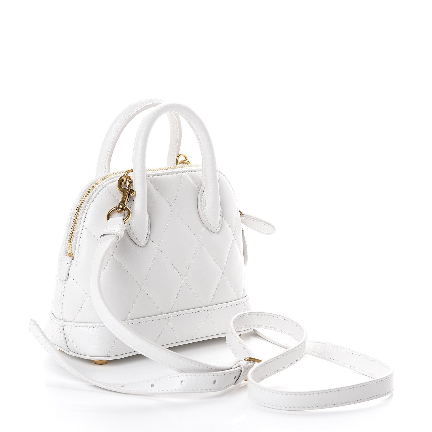 Balenciaga Nappa Calfskin Quilted XXS Ville Top Handle Bag White 2 of 7