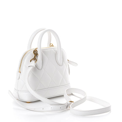 Balenciaga Nappa Calfskin Quilted XXS Ville Top Handle Bag White 2 of 7