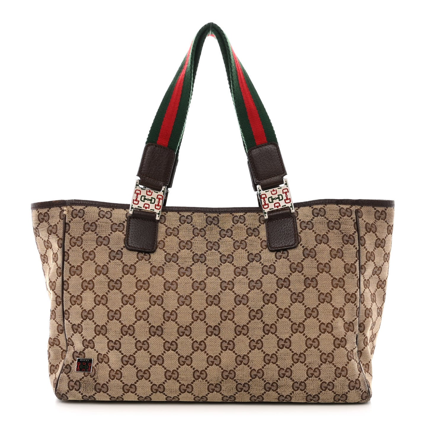 GG Monogram Web Pop Tote Dark Brown