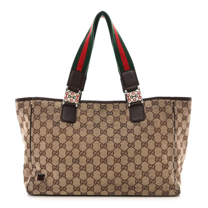 Gucci GG Monogram Web Pop Tote Dark Brown 1 of 10