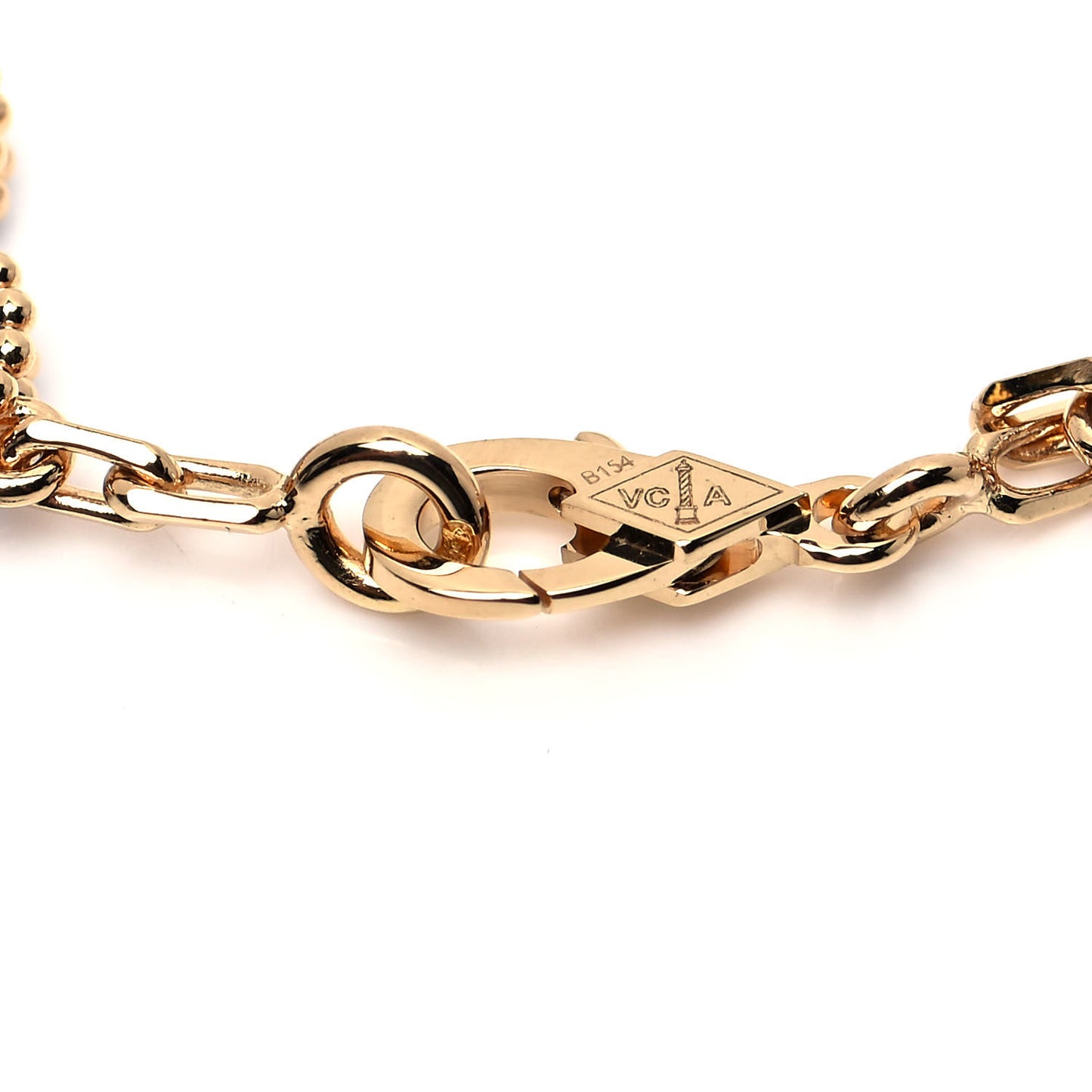 18K Yellow Gold Blue Agate 5 Motifs Vintage Alhambra Bracelet