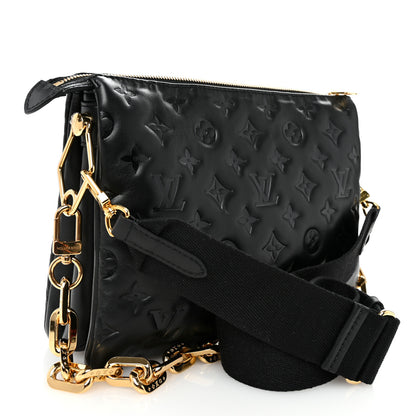 Louis Vuitton Lambskin Embossed Monogram Coussin PM Black 3 of 11