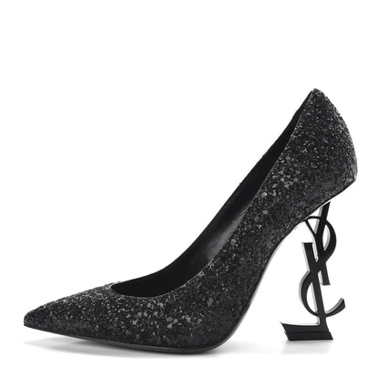 Saint Laurent Glitter Opyum 100 Pumps 36 Black 1 of 10