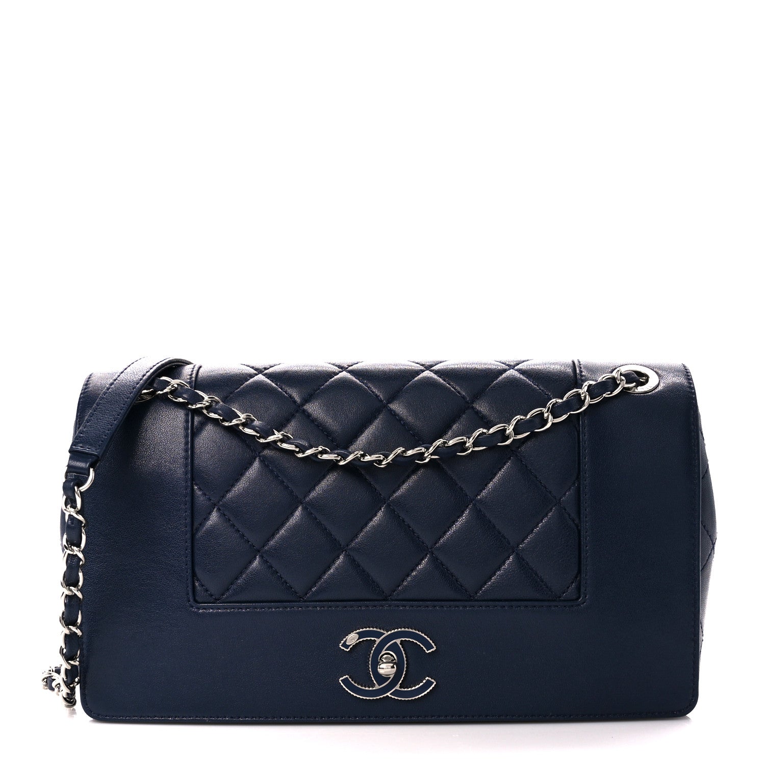Chanel Sheepskin Quilted Vintage Mademoiselle Flap Dark Navy 1 of 13