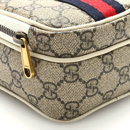 Gucci GG Supreme Monogram Web Mini Ophidia Double Zip Messenger Bag Beige Ebony Mystic White 7 of 8