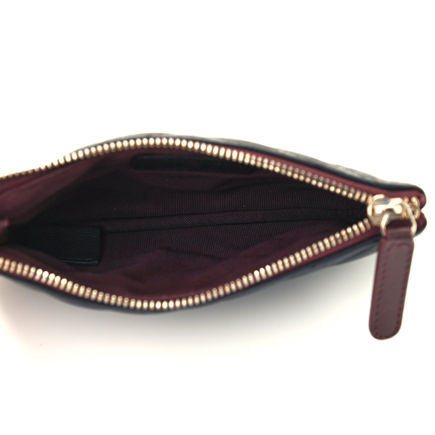 Caviar Chevron Quilted Small Cosmetic Case Black