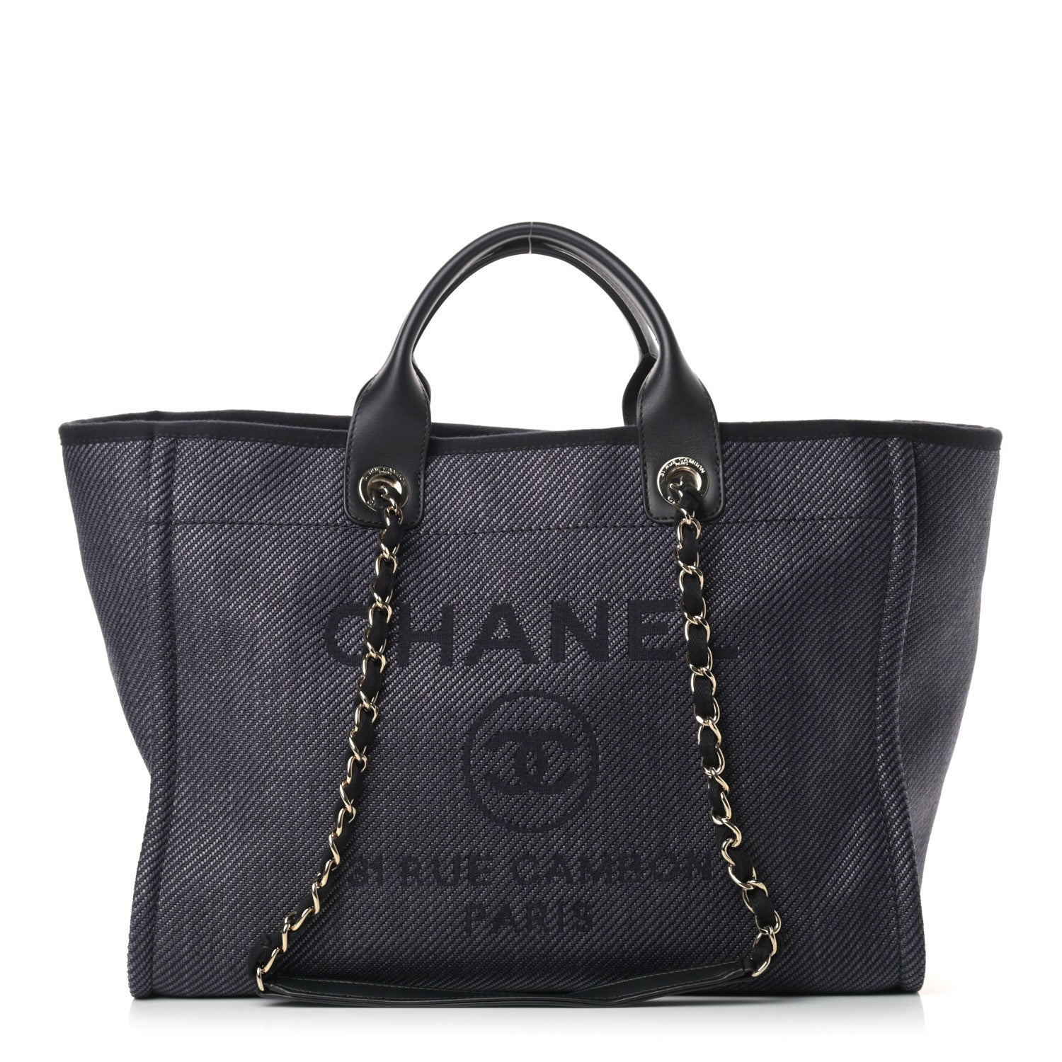 Chanel Canvas Medium Deauville Tote Black 1 of 9