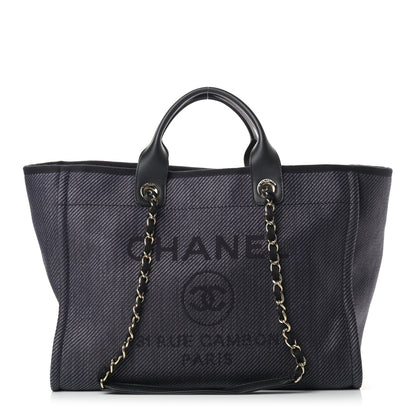 Chanel Canvas Medium Deauville Tote Black 1 of 9