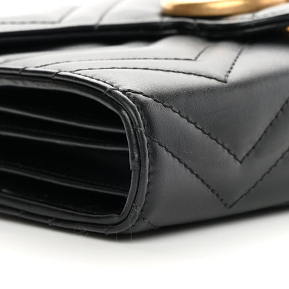Gucci Calfskin Matelasse GG Marmont Chain Wallet Black 9 of 14
