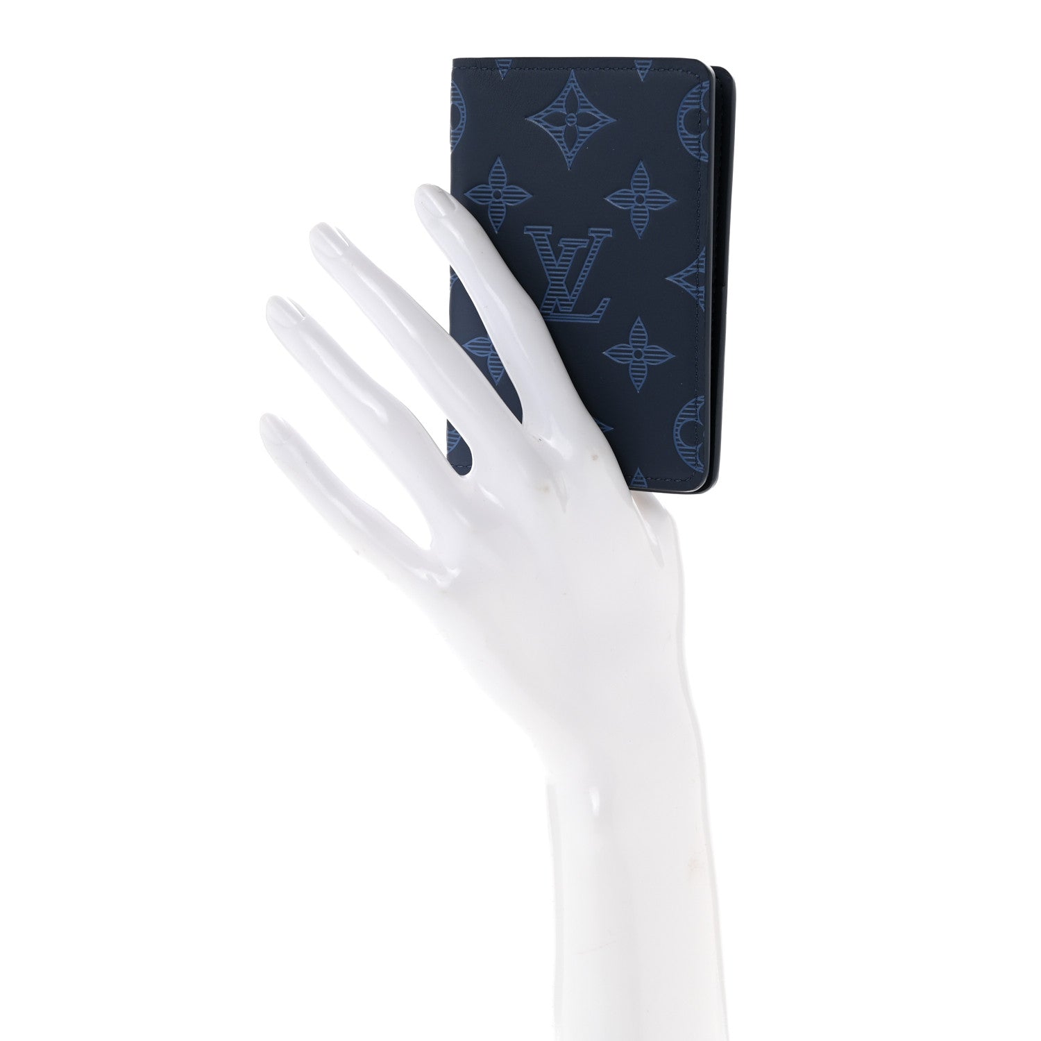 Louis Vuitton Calfskin Monogram Shadow Pocket Organizer Blue 2 of 7