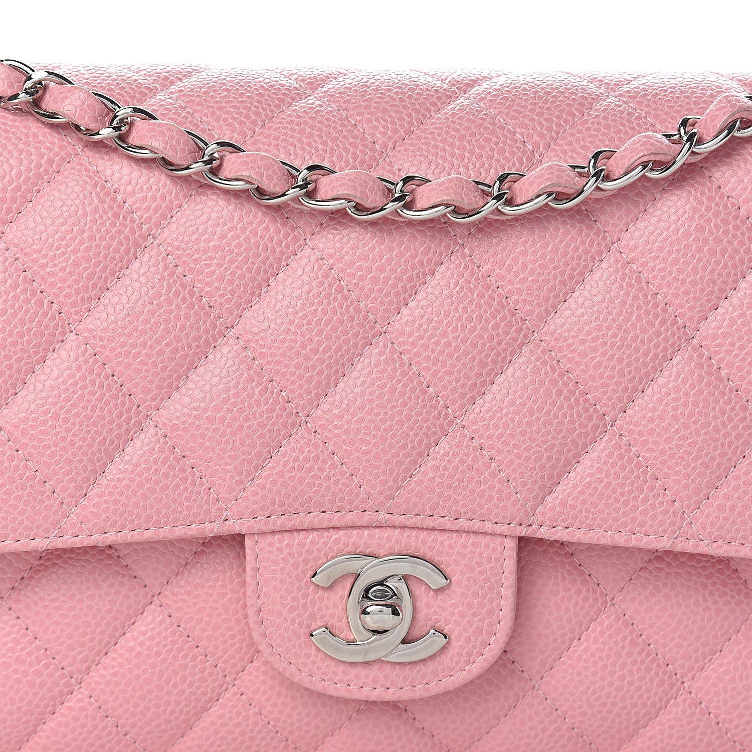Chanel Caviar Quilted Medium Double Flap Pink 9 of 11