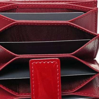 Christian Dior Patent Cannage Lady Dior 5-Gusset Card Holder Rouge Ceris 5 of 10