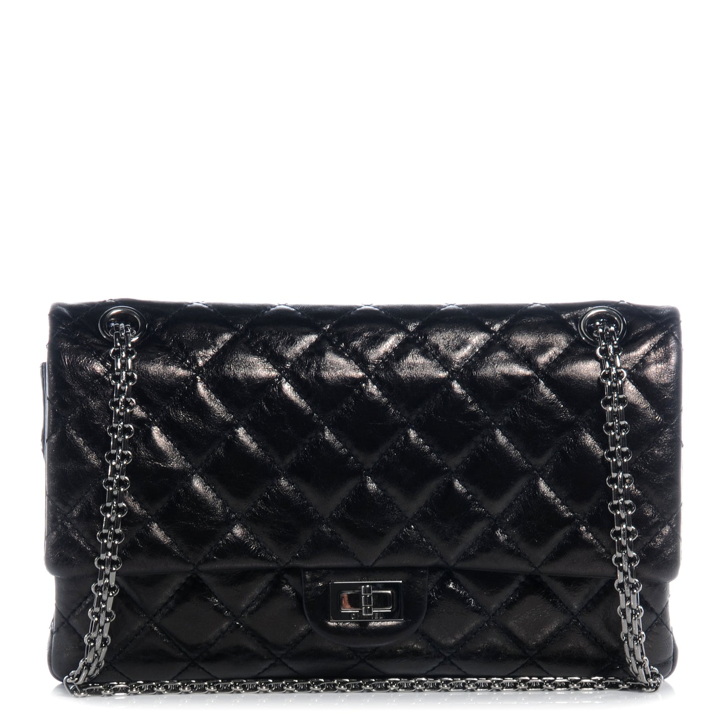 Glazed Calfskin 2.55 Reissue 226 Flap Black