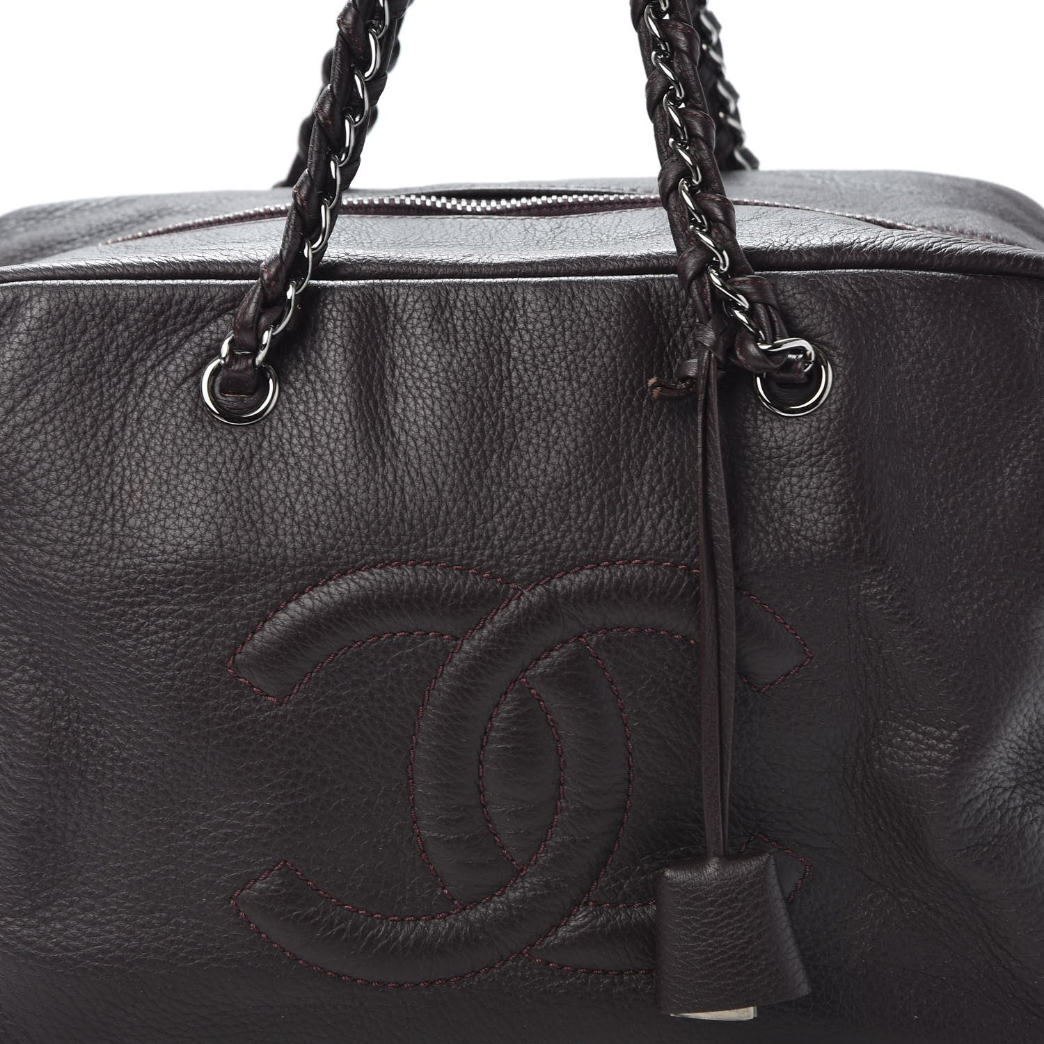 Chanel Deerskin Luxe Ligne Bowler Brown 9 of 9