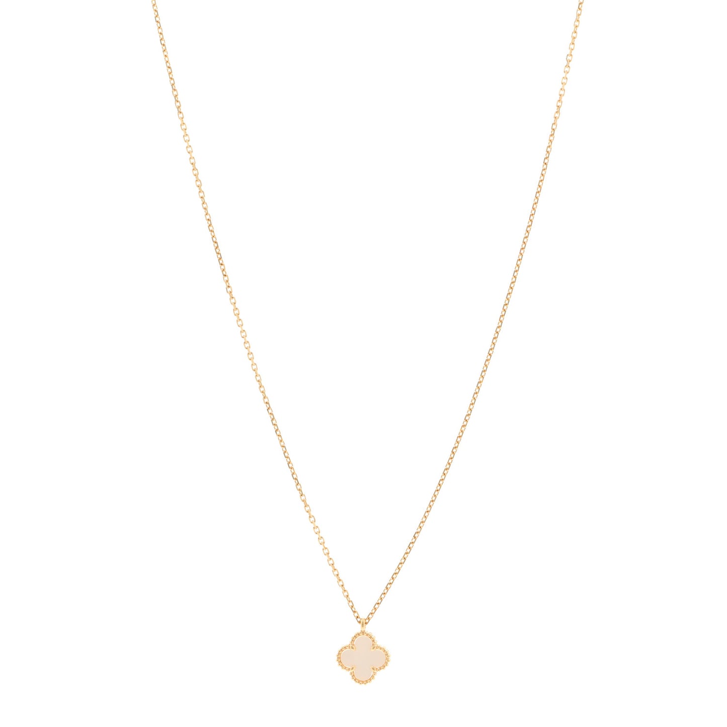18K Yellow Gold Mother of Pearl Sweet Alhambra Pendant Necklace