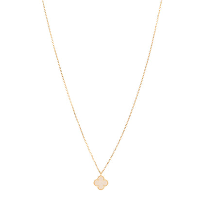 Van Cleef & Arpels 18K Yellow Gold Mother of Pearl Sweet Alhambra Pendant Necklace 1 of 5