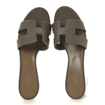 Hermes Epsom Oasis Sandals 39 Etoupe 2 of 10