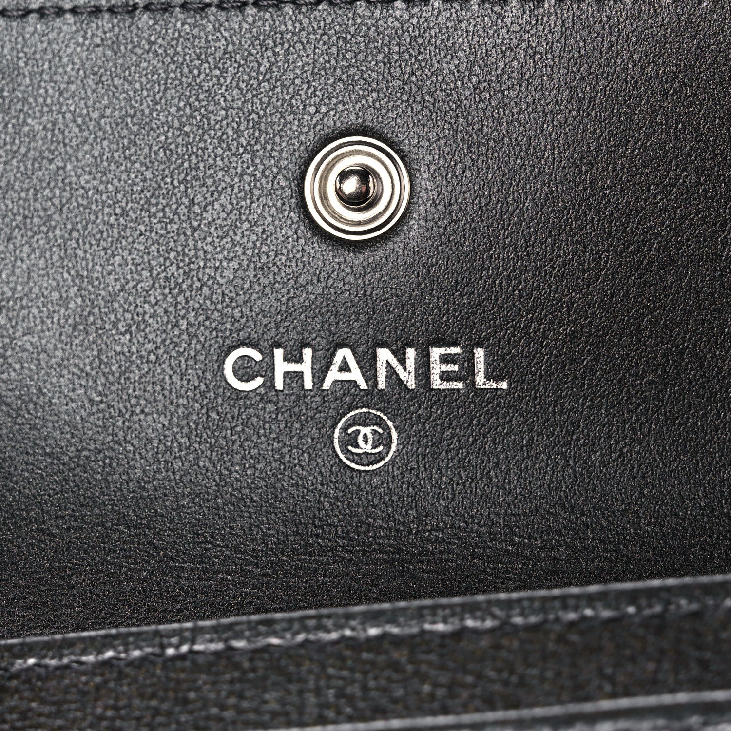 Chanel Goatskin Camellia Embossed Flap Card Holder Wallet Grey 6 of 9