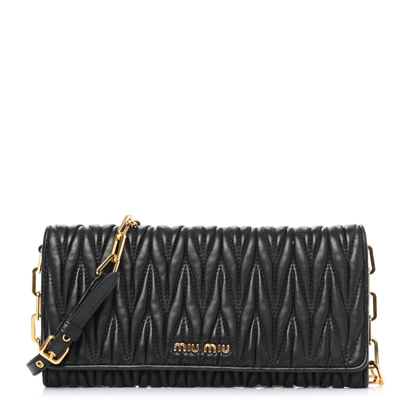 Nappa Matelasse Wallet On Chain Black