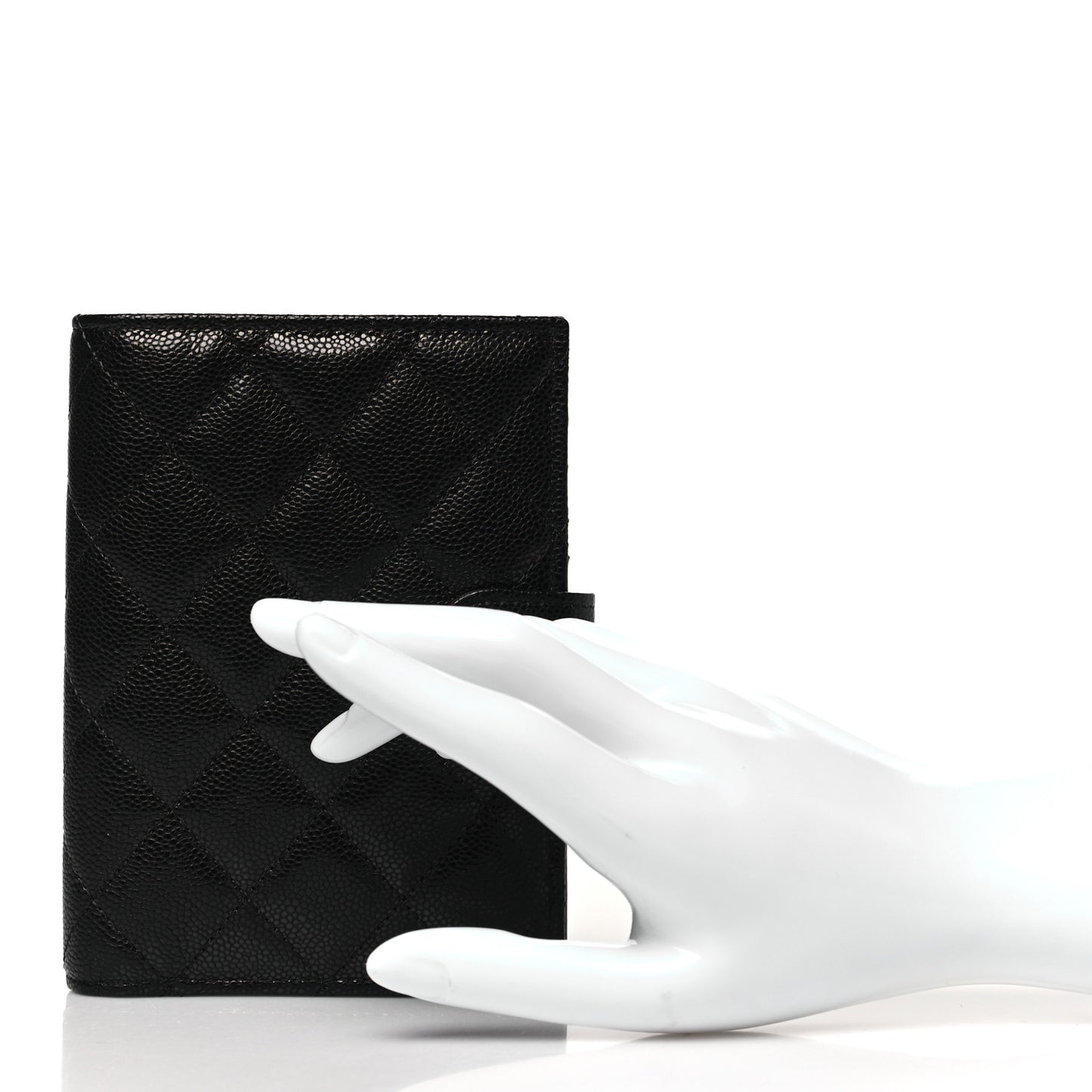 Caviar Quilted Passport Holder Black