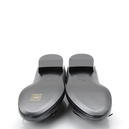 Chanel Metallic Calfskin Cap Toe CC Ballerina Flats 35.5 Dark Silver 5 of 9