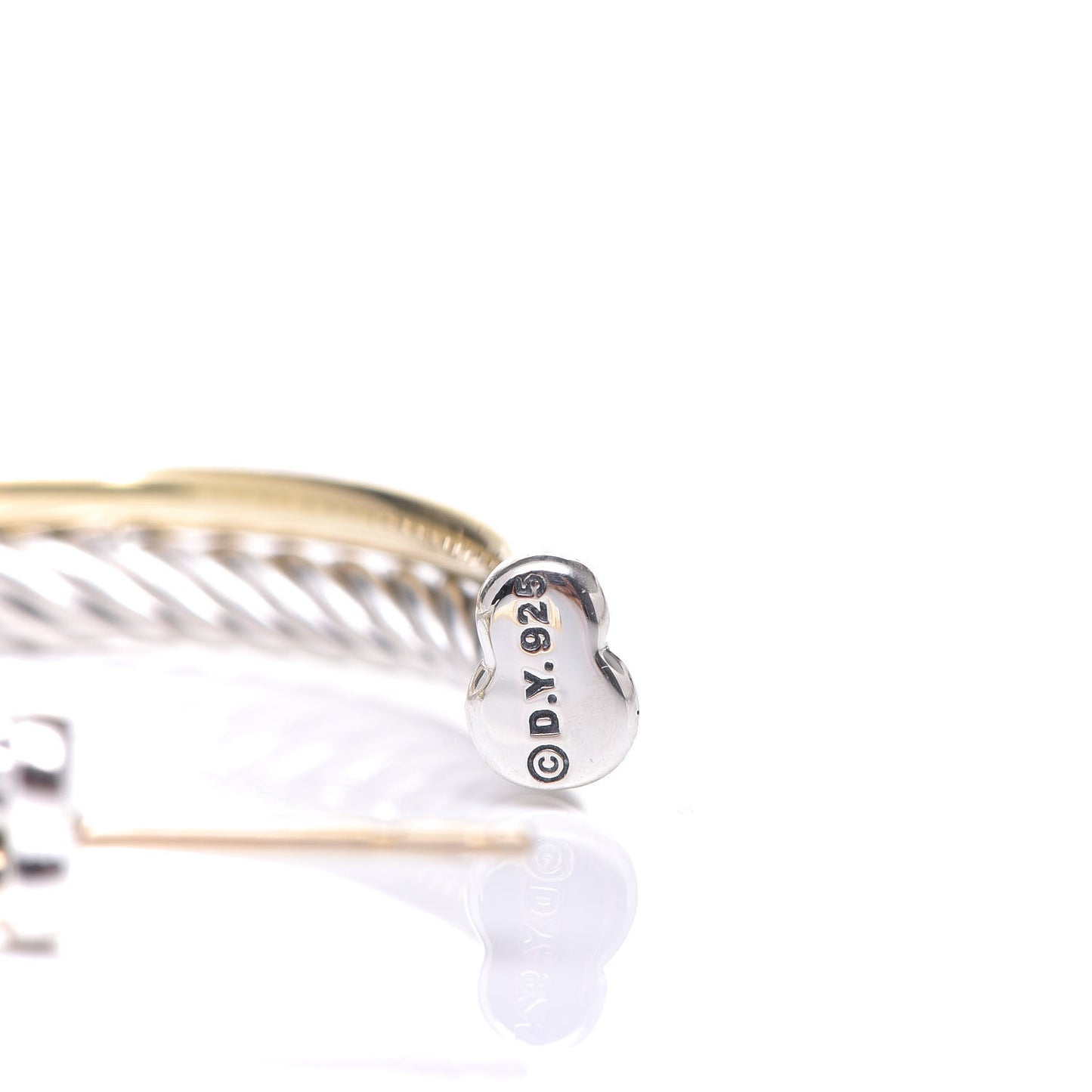 Sterling Silver 18K Yellow Gold 31mm Crossover Cable Hoop Earrings